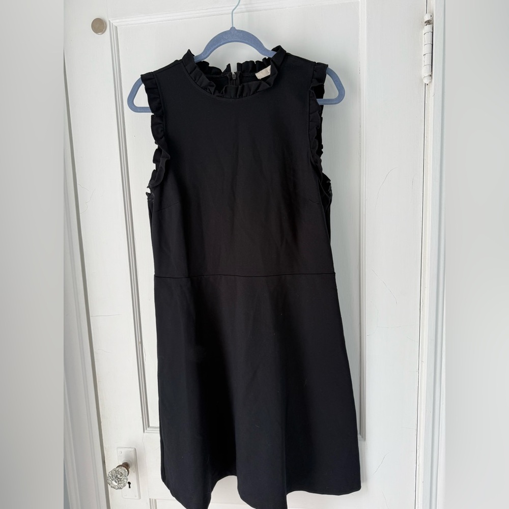 LOFT Black A-line Mock Neck Dress